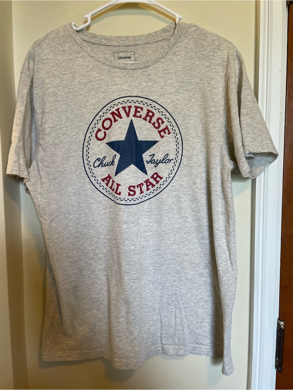 Converse All Star Graphic Tee Gray Size Large